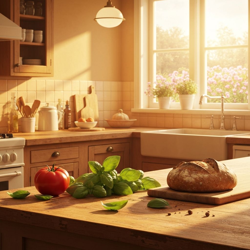 Warme Küchenszenerie